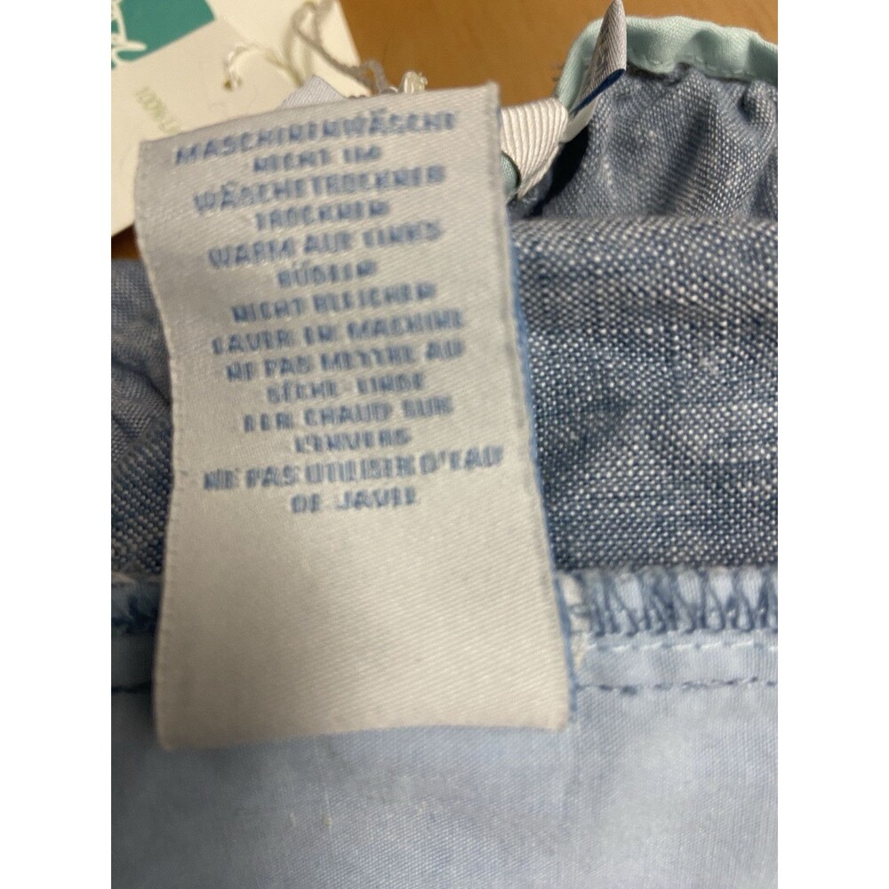 Boden Casual Linen Pants Seaspray Blue Relaxed Tapered Cropped Leg NWT US 4R - Picture 12 of 12